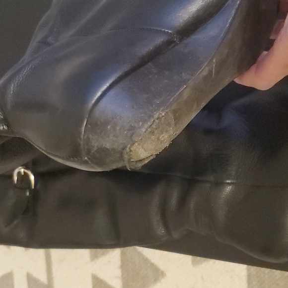Steve Madden INTYCE BLACK LEATHER BOOTS 8.5 - Picture 7 of 10